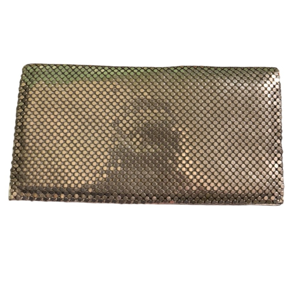 Vintage Whiting & Davis Silver Mesh Metallic Metal Rectangle Wallet EUC